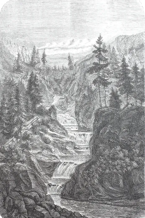 Framed Print : Die Rottachfalle bei Tegernsee in Bayern im Jahre 1895