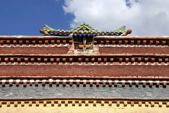 Framed Print : Different layers of a roof gable Samye Monastery Tibet China Framed Print : Different layers of a roof gable Samye Monastery Tibet China
