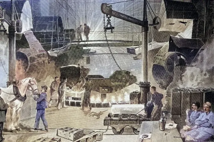Framed Print : Digitally restored, Die Bessemer Fabrik Framed Print : Digitally restored, Die Bessemer Fabrik