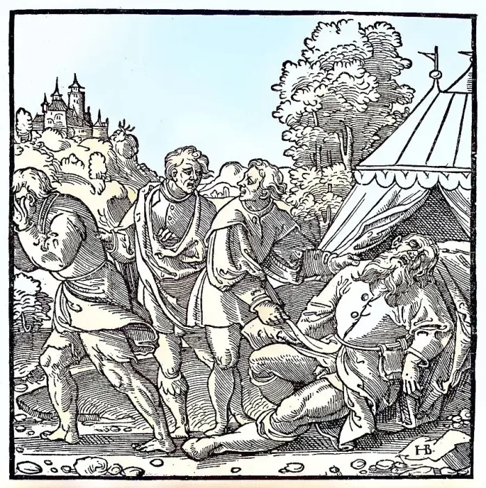 Framed Print : Digitally restored, The drunken Noah and his sons
