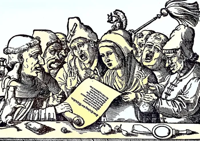 Framed Print : Digitally restored, Monks and nuns read a text
