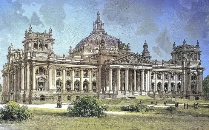 Framed Print : Digitally restored, The Reichstag building is a historic edifice in Berlin