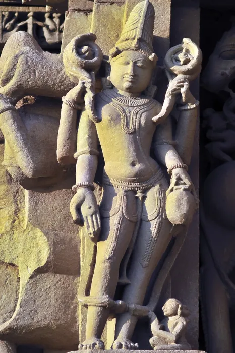Framed Print : Dikpala on wall of jagadambi temple Khajuraho madhya pradesh india