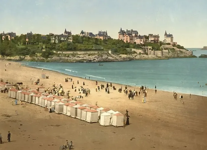 Framed Print : Dinard beach, Brittany, France, c