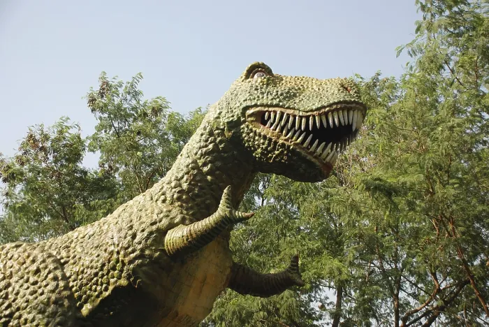 Framed Print : Dinosaur statue at Science city