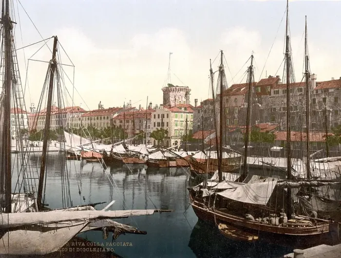 Framed Print : The Diocletian's Palace of Spalato, now Split, Dalmatia, Austro-Hungary, Austro-Hungarian Empire, Austrian-Hungarian Monarchy, today Croatia, Historical, around 1900 Framed Print : The Diocletian's Palace of Spalato, now Split, Dalmatia, Austro-Hungary, Austro-Hungarian Empire, Austrian-Hungarian Monarchy, today Croatia, Historical, around 1900