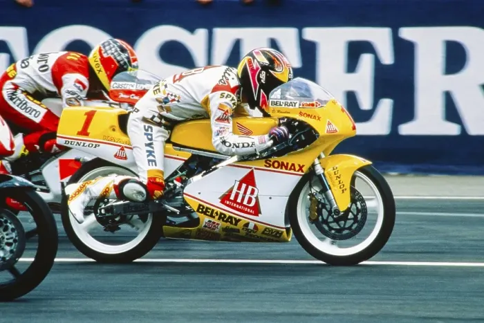 Framed Print : Dirk Raudies (DEU), Motorcycle World Championship, Honda 125 cc, start at the Austrian GP, 22 May 1994
