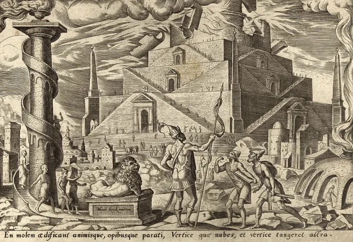 Framed Print : From The Disasters of The Jewish People: The Tower of Babel
