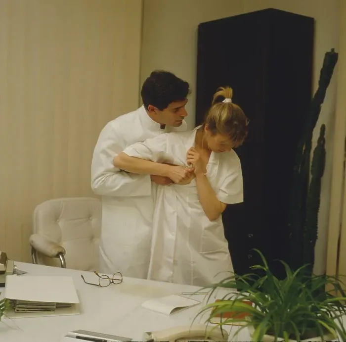 Framed Print : Dispute in the doctor's office Office scene
