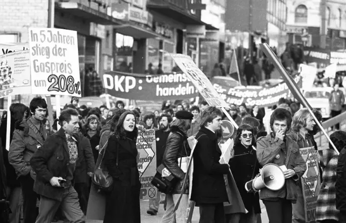 Framed Print : DKP supporters and functionaries demonstrated for a price freeze of communal and general prices on 18 Framed Print : DKP supporters and functionaries demonstrated for a price freeze of communal and general prices on 18