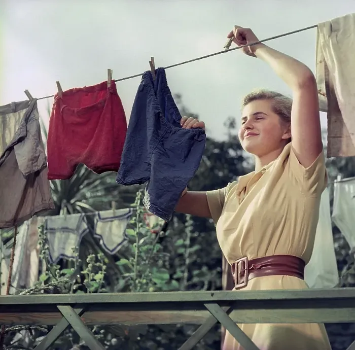 Framed Print : Doing the laundry in the 1950s Framed Print : Doing the laundry in the 1950s