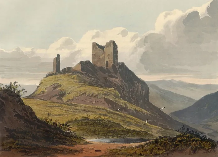 Framed Print : Dolwyddelan Castle, castle ruins in Conwy in Wales