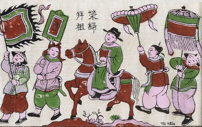 Framed Print : Dong Ho painting (Vietnamese: Tranh dong Hồ or Tranh lang Hồ)