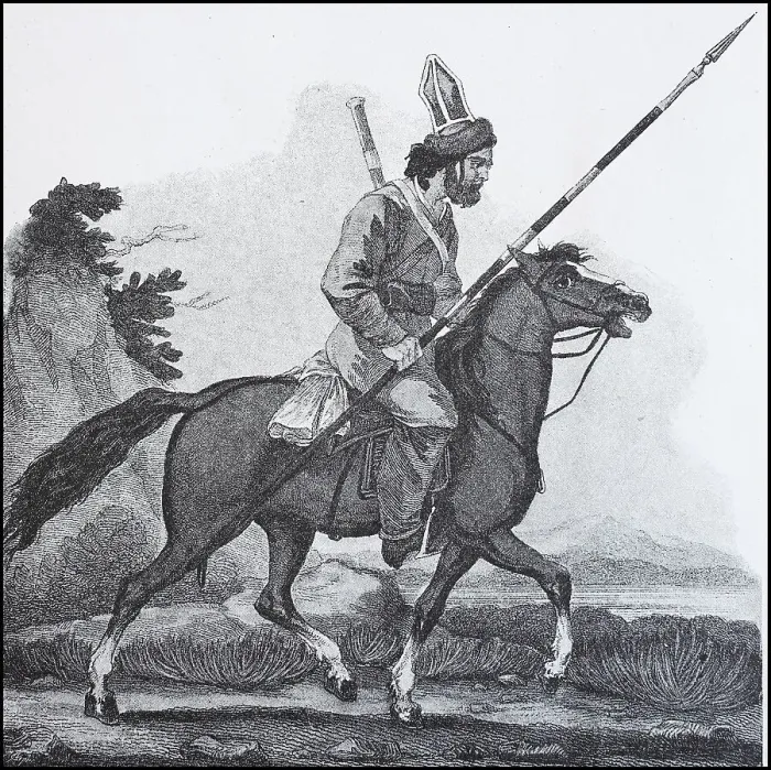 Framed Print : A Donian Cossack on Horseback, with a Lance