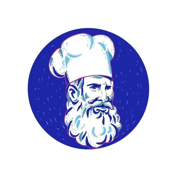 Framed Print : Doodle art illustration of an angry bearded chef Framed Print : Doodle art illustration of an angry bearded chef