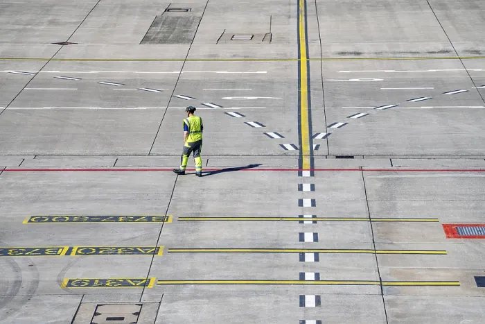 Framed Print : Dortmund Airport, DTM, apron, in front of the terminal