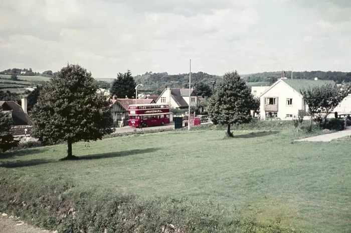 Framed Print : Double-decker bus Goodrington, Devon, England, United Kingdom September 1960