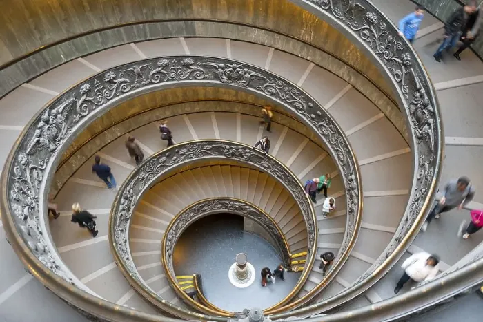 Framed Print : Double-helix of the spiral staircase in the Vatican Museums