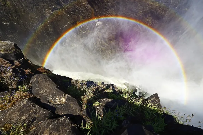 Framed Print : Double Rainbow at Victoria Falls