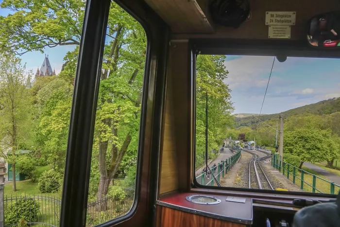 Framed Print : Drachenfelsbahn, Germany's oldest cog railway up the Drachenfels