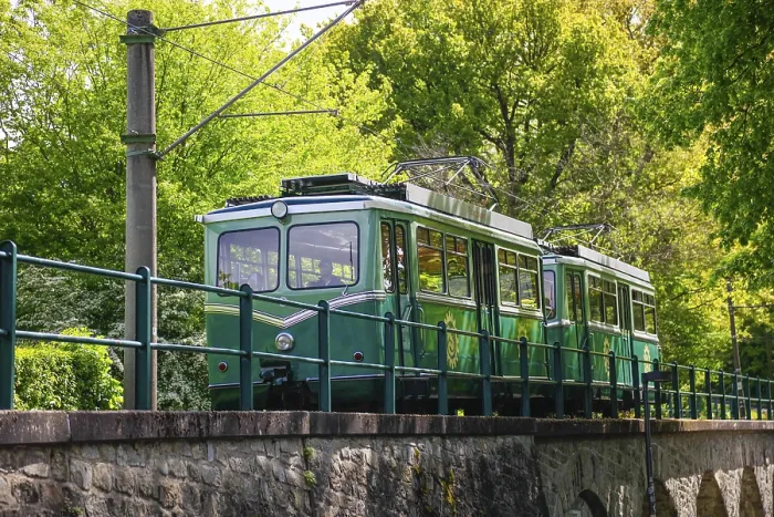 Framed Print : Drachenfelsbahn, Germany's oldest cog railway up the Drachenfels