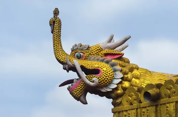Framed Print : Dragon figure, Boudhanath Stupa