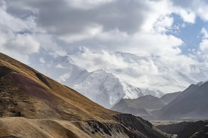 Framed Print : Dramatic mountain landscape, mountain valley Framed Print : Dramatic mountain landscape, mountain valley
