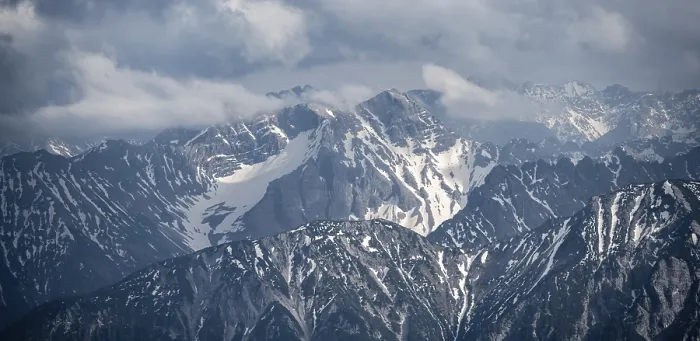 Framed Print : Dramatic mountains in the Allgaeu Alps with snow