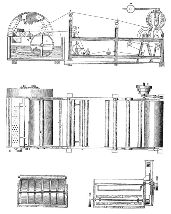 Framed Print : Drawing of a cardboard machine by civil engineer F Framed Print : Drawing of a cardboard machine by civil engineer F