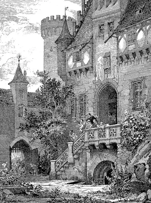 Framed Print : Drawing of the castle courtyard in Rothenburg ob der Tauber Framed Print : Drawing of the castle courtyard in Rothenburg ob der Tauber