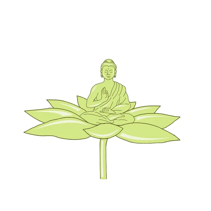 Framed Print : Drawing sketch style illustration of Gautama Buddha