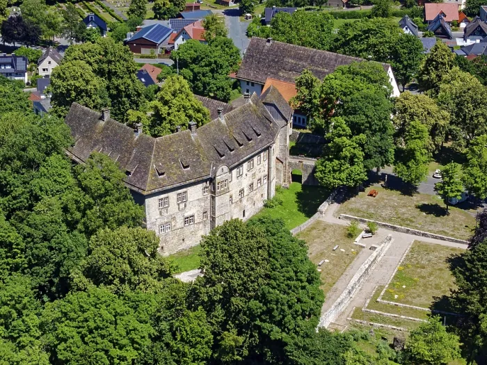 Framed Print : Dringenberg Castle is a medieval hilltop castle in Dringenberg in the district of Hoxter