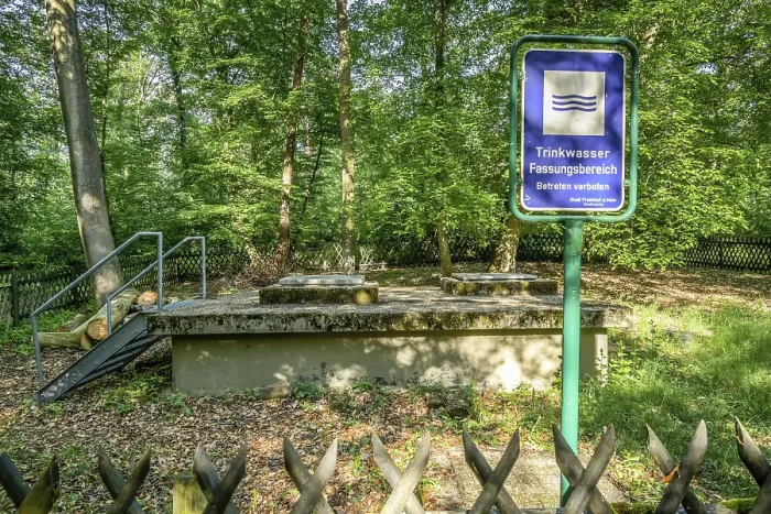 Framed Print : Drinking water well, city forest