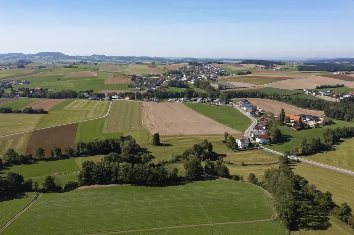 Framed Print : Drone image, agricultural landscape Framed Print : Drone image, agricultural landscape