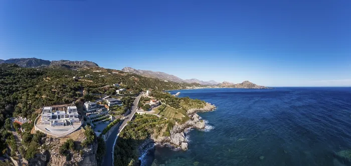 Framed Print : Drone image, coastal landscape near Plakias