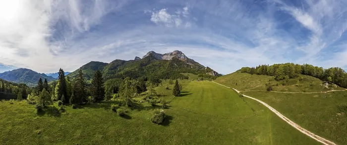 Framed Print : Drone image, Eisenaualm with Schafberg Framed Print : Drone image, Eisenaualm with Schafberg