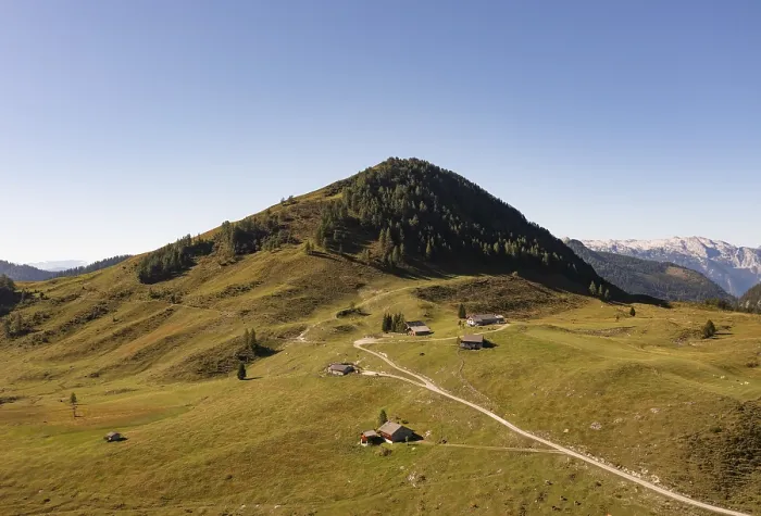 Framed Print : Drone image, Labenbergalm with Labenberg