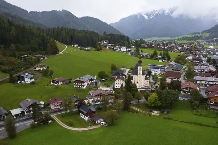 Framed Print : Drone image, residential buildings Framed Print : Drone image, residential buildings