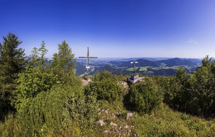Framed Print : Drone image, summit cross on the Ochsenberg