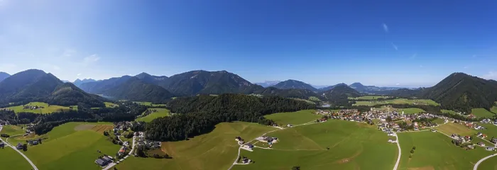 Framed Print : Drone shot, Faistenau, Osterhorn Group