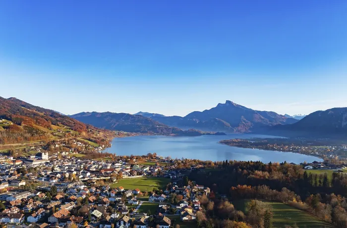 Framed Print : Drone shot, panorama, autumn landscape Framed Print : Drone shot, panorama, autumn landscape