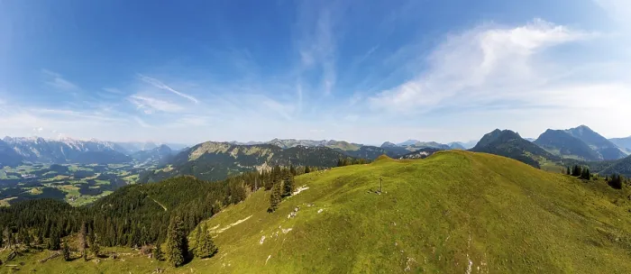 Framed Print : Drone shot, At the summit of the Taborberg with a view of the Lammertal and Tennengebirge mountains