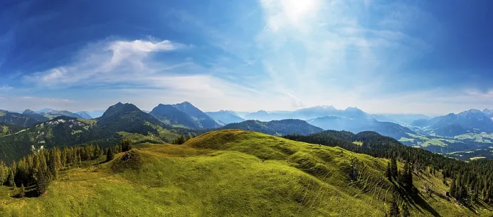 Framed Print : Drone shot, at the summit of the Taborberg with a view of the Osterhorn group and Dachstein massif Framed Print : Drone shot, at the summit of the Taborberg with a view of the Osterhorn group and Dachstein massif