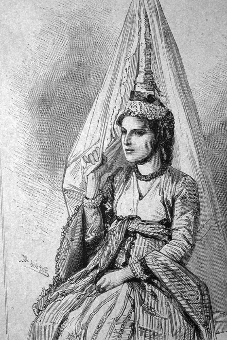 Framed Print : Druze woman from Israel, historical illustration