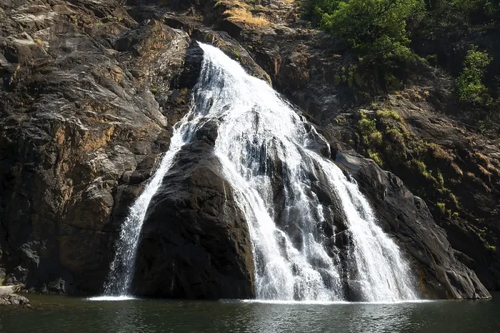 Framed Print : Dudhsagar waterfall on the Mahadayi River in Goa