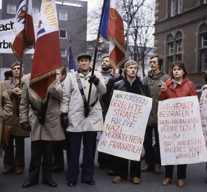 Framed Print : Duesseldorf. Protest at the Duesseldorf Regional Court
