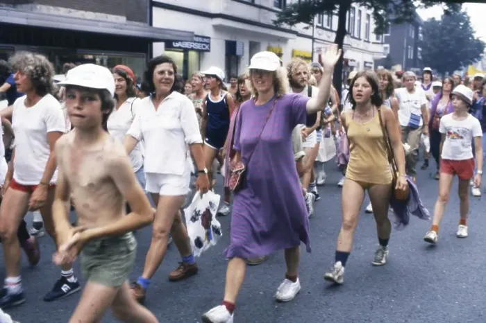 Framed Print : Duesseldorf. Women's demo. Lesbian group. 1981