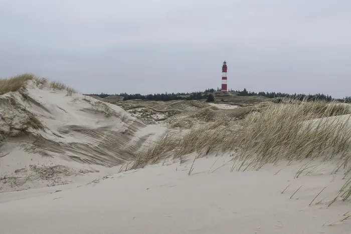 Framed Print : Dune landscape with lighthouse