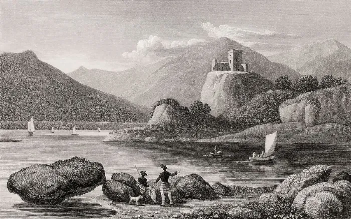 Framed Print : Dunollie Castle, Oban, Argyll, 19th century Framed Print : Dunollie Castle, Oban, Argyll, 19th century