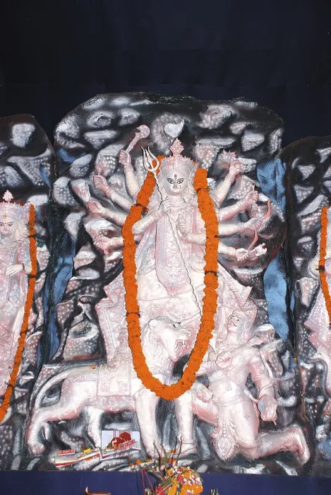 Framed Print : Durga clay model holding weapons killing demon on Durga puja Framed Print : Durga clay model holding weapons killing demon on Durga puja